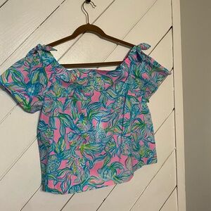 Lilly Pulitzer Vibrant Pink and Blue Blouse